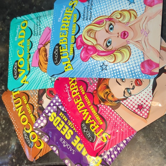 SADOER Other - NWT 🌊🌴🌞SADOER🌞🌴🌊 Beauty Facial Masks 💕PIN-UP COLLECTION 😍 Bundle of 5💕